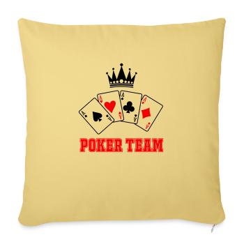Équipe de poker - Housse de coussin décorative 45 x 45 cm - jaune délavé - Devant