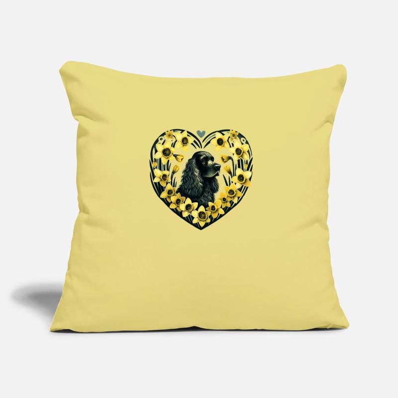 Black Cocker Spaniel Sofa pillowcase 17,3'' x 17,3'' (45 x 45 cm)
