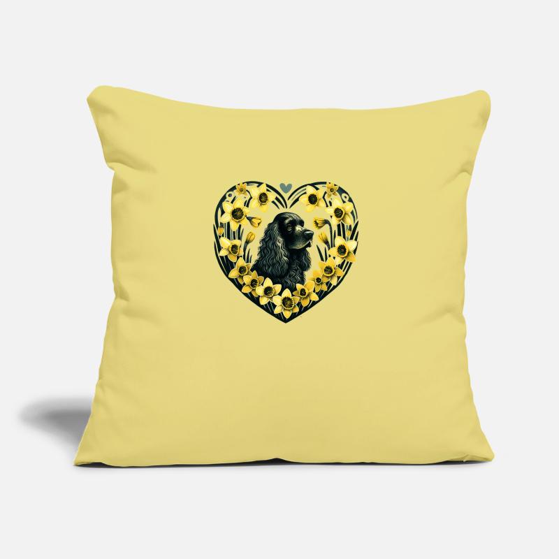 Cocker noir Housse de coussin décorative 45 x 45 cm