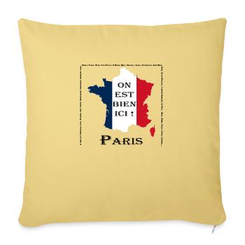 On est bien à Paris - Housse de coussin décorative 45 x 45 cm - jaune délavé - Devant