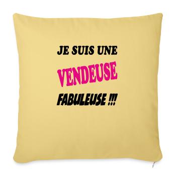 Je suis une vendeuse fabuleuse !!! - Housse de coussin décorative 45 x 45 cm - jaune délavé - Devant