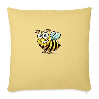 Abeille Guêpe Animal - Housse de coussin décorative 45 x 45 cm - jaune délavé - Devant
