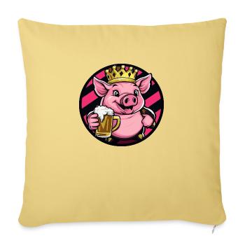 Bière de porc - Housse de coussin décorative 45 x 45 cm - jaune délavé - Devant