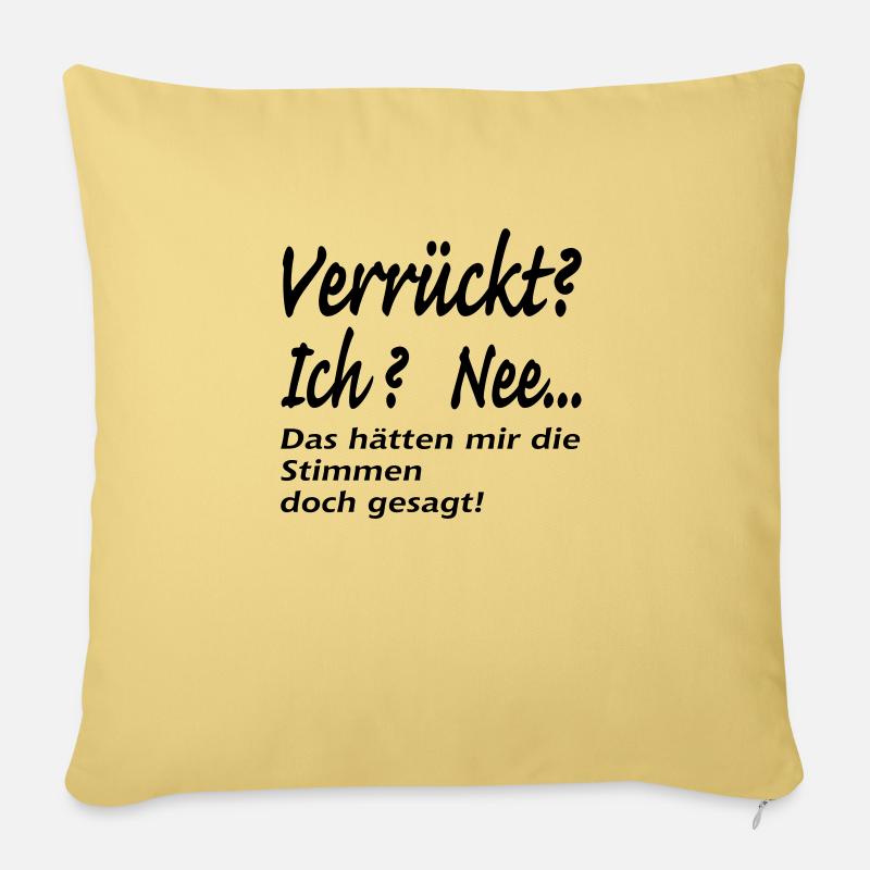 verrückt ich verrückt - Sofakissenbezug 45 x 45 cm - Hellgelb