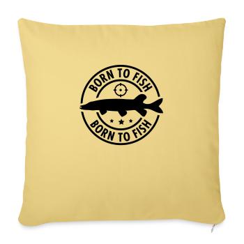born_to_fish__f1 - Housse de coussin décorative 45 x 45 cm - jaune délavé - Devant