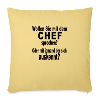 Chef Boss Bürohumor - Sofakissenbezug 45 x 45 cm - Hellgelb - Vorne