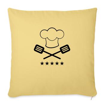 (koch_2_1f) - Sofa pillowcase 17,3'' x 17,3'' (45 x 45 cm) - washed yellow - Front