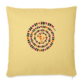 numbers time hearts love - Sofa pillowcase 17,3'' x 17,3'' (45 x 45 cm) - washed yellow - Front