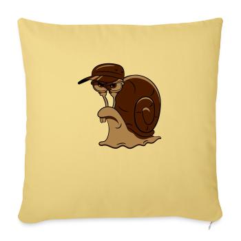 Escargot drôle mal - Housse de coussin décorative 45 x 45 cm - jaune délavé - Devant