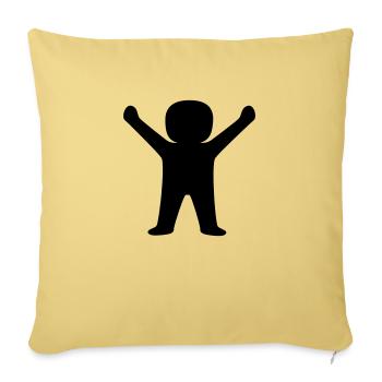 Happy Male Illustration Design - Sofa pillowcase 17,3'' x 17,3'' (45 x 45 cm) - washed yellow - Front