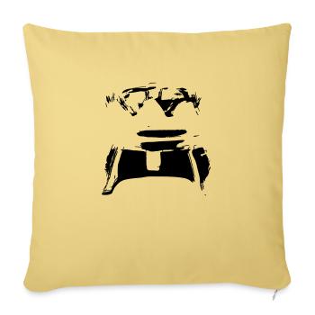 Symbole d’anniversaire du roi de la couronne reine dessiné vecteur - Housse de coussin décorative 45 x 45 cm - jaune délavé - Devant