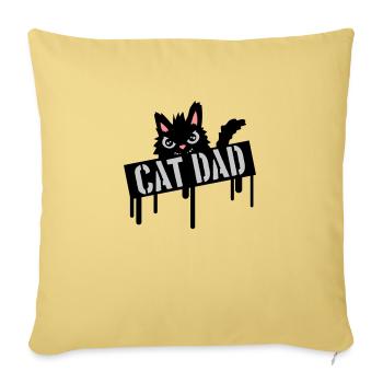 Cat Father Stamp Logo - Sofa pillowcase 17,3'' x 17,3'' (45 x 45 cm) - washed yellow - Front