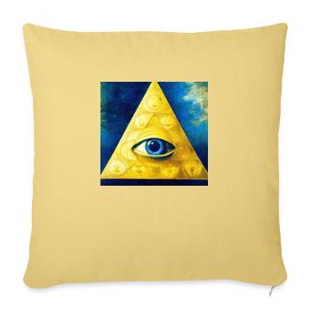 All Seeing Eye - Sofa pillowcase 17,3'' x 17,3'' (45 x 45 cm) - washed yellow - Front