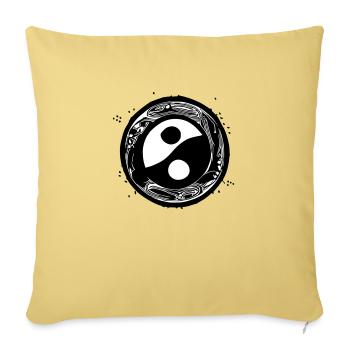 Yin Yang Sign Symbol Peace Happiness Vector 14 - Sofa pillowcase 17,3'' x 17,3'' (45 x 45 cm) - washed yellow - Front