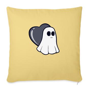 Conception de tatouage d’amour fantomatique - Housse de coussin décorative 45 x 45 cm - jaune délavé - Devant