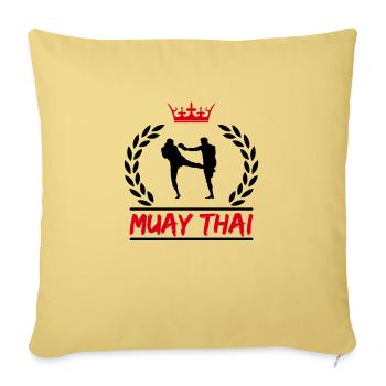 Muay Thaï - Housse de coussin décorative 45 x 45 cm - jaune délavé - Devant