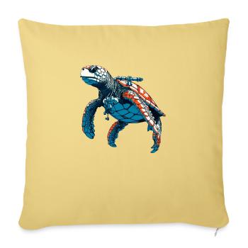 Turtle has diving as a hobby - Sofa pillowcase 17,3'' x 17,3'' (45 x 45 cm) - washed yellow - Front