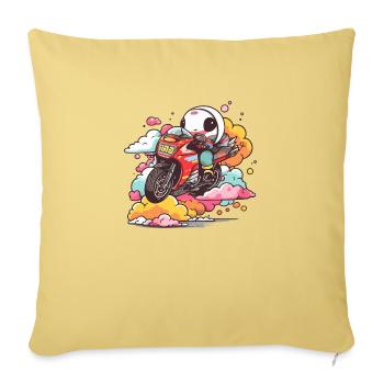 Exi sur sa moto kawaii - Housse de coussin décorative 45 x 45 cm - jaune délavé - Devant