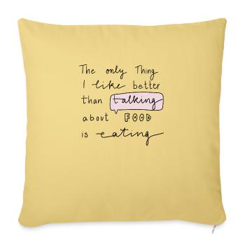 Food Talk - Sofakissenbezug 45 x 45 cm - Hellgelb - Vorne