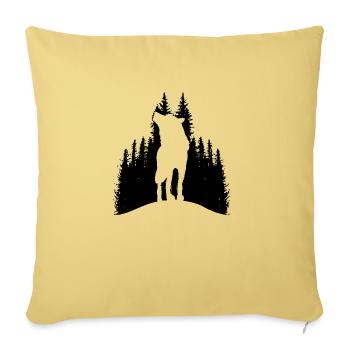 Loup sauvage croquis animaux sauvages randonnée nature âme - Housse de coussin décorative 45 x 45 cm - jaune délavé - Devant