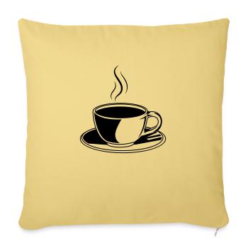 Coffee Cup Icon - Sofa pillowcase 17,3'' x 17,3'' (45 x 45 cm) - washed yellow - Front