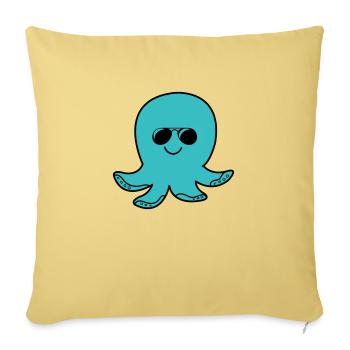 Poulpe Cool - Housse de coussin décorative 45 x 45 cm - jaune délavé - Devant