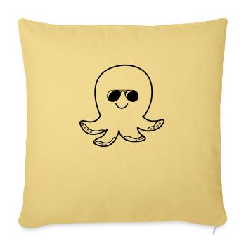 Poulpe Cool - Housse de coussin décorative 45 x 45 cm - jaune délavé - Devant