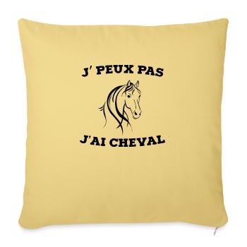 je peux pas j ai cheval - Housse de coussin décorative 45 x 45 cm - jaune délavé - Devant