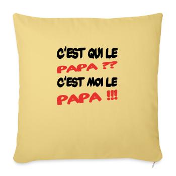 Who's the dad - Sofa pillowcase 17,3'' x 17,3'' (45 x 45 cm) - washed yellow - Front
