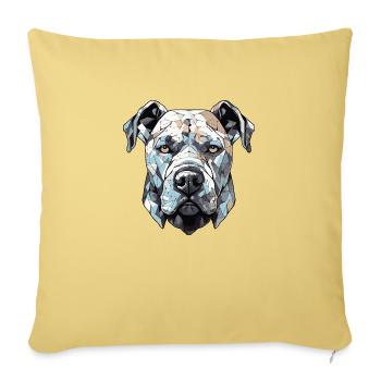 Dog Pitbull - Sofa pillowcase 17,3'' x 17,3'' (45 x 45 cm) - washed yellow - Front