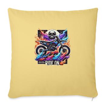 Motorrad Motocross biker bike - Sofakissenbezug 45 x 45 cm - Hellgelb - Vorne