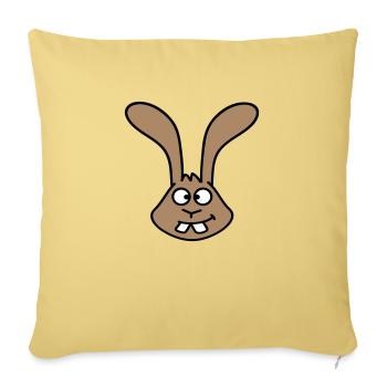 Rabbit looks squints grimace funny silly smile - Sofa pillowcase 17,3'' x 17,3'' (45 x 45 cm) - washed yellow - Front