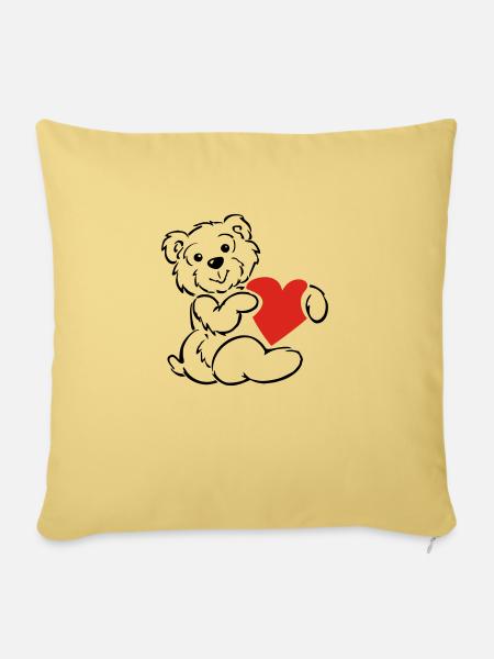 loveteddy - Sofakissenbezug 45 x 45 cm - Hellgelb