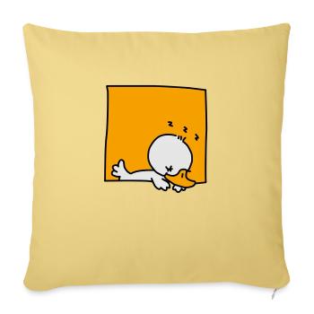 little duck sleeping (3 colors) - Sofa pillowcase 17,3'' x 17,3'' (45 x 45 cm) - washed yellow - Front