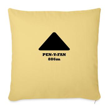 Pen-y-Fan schwarz - Sofakissenbezug 45 x 45 cm - Hellgelb - Vorne