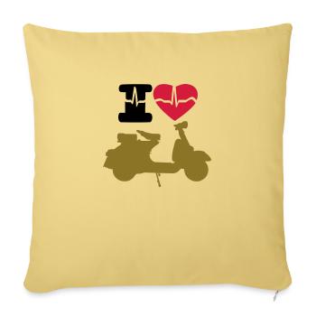 I love moto - Sofa pillowcase 17,3'' x 17,3'' (45 x 45 cm) - washed yellow - Front