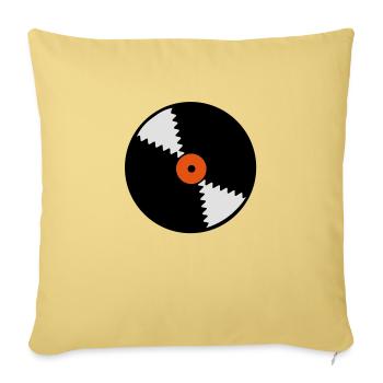 vinyl_2__f3 - Housse de coussin décorative 45 x 45 cm - jaune délavé - Devant