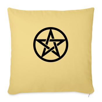 Pentacle - symbole du diable - diablo (P1) - Housse de coussin décorative 45 x 45 cm - jaune délavé - Devant