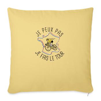 Je peux pas tour Jaune - Housse de coussin décorative 45 x 45 cm - jaune délavé - Devant