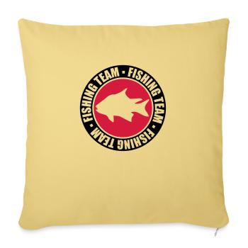 text circle round stamp fishing team sport logo ge - Sofa pillowcase 17,3'' x 17,3'' (45 x 45 cm) - washed yellow - Front