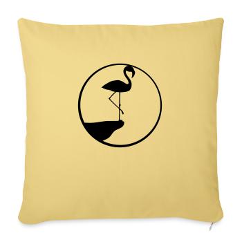 mond kreis rund klippe silhouette umriss flamingo - Sofakissenbezug 45 x 45 cm - Hellgelb - Vorne