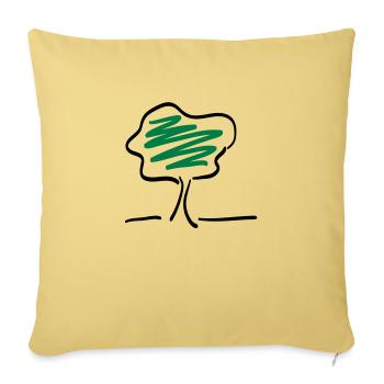 arbre - Housse de coussin décorative 45 x 45 cm - jaune délavé - Devant