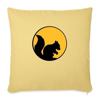 lune nuit soleil cercle rond logo silhouette noir - Housse de coussin décorative 45 x 45 cm - jaune délavé - Devant