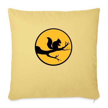 moon circle round night shadow branch black eichhoe - Sofa pillowcase 17,3'' x 17,3'' (45 x 45 cm) - washed yellow - Front