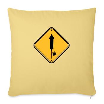 danger indication panneau attention danger zone - Housse de coussin décorative 45 x 45 cm - jaune délavé - Devant