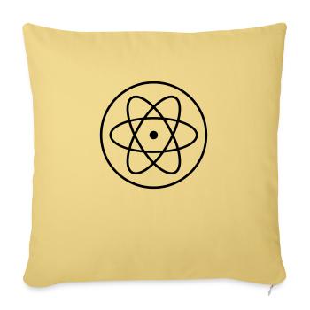 atome symbole chercheur science laboratoire cercle logo - Housse de coussin décorative 45 x 45 cm - jaune délavé - Devant