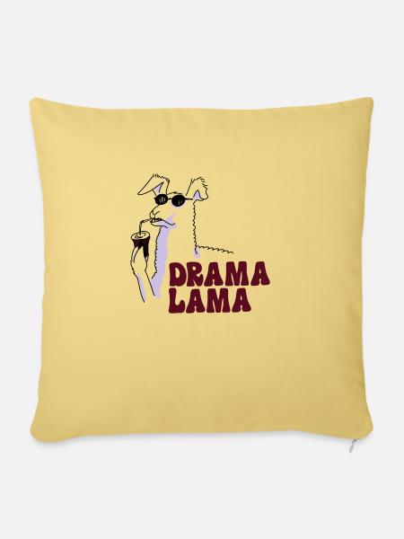 Drama Lama - Sofakissenbezug 45 x 45 cm - Hellgelb