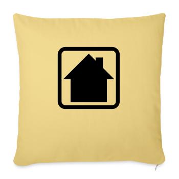 Haus Logo Button Symbol - Sofakissenbezug 45 x 45 cm - Hellgelb - Vorne