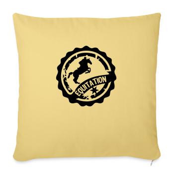 riding stamp logo rider1 horse obstacle - Sofa pillowcase 17,3'' x 17,3'' (45 x 45 cm) - washed yellow - Front