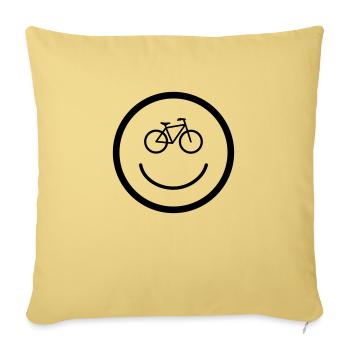Faire du vélo - Housse de coussin décorative 45 x 45 cm - jaune délavé - Devant